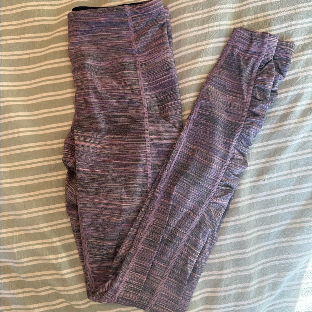 Lululemon Athletica Striped Purple Leggings